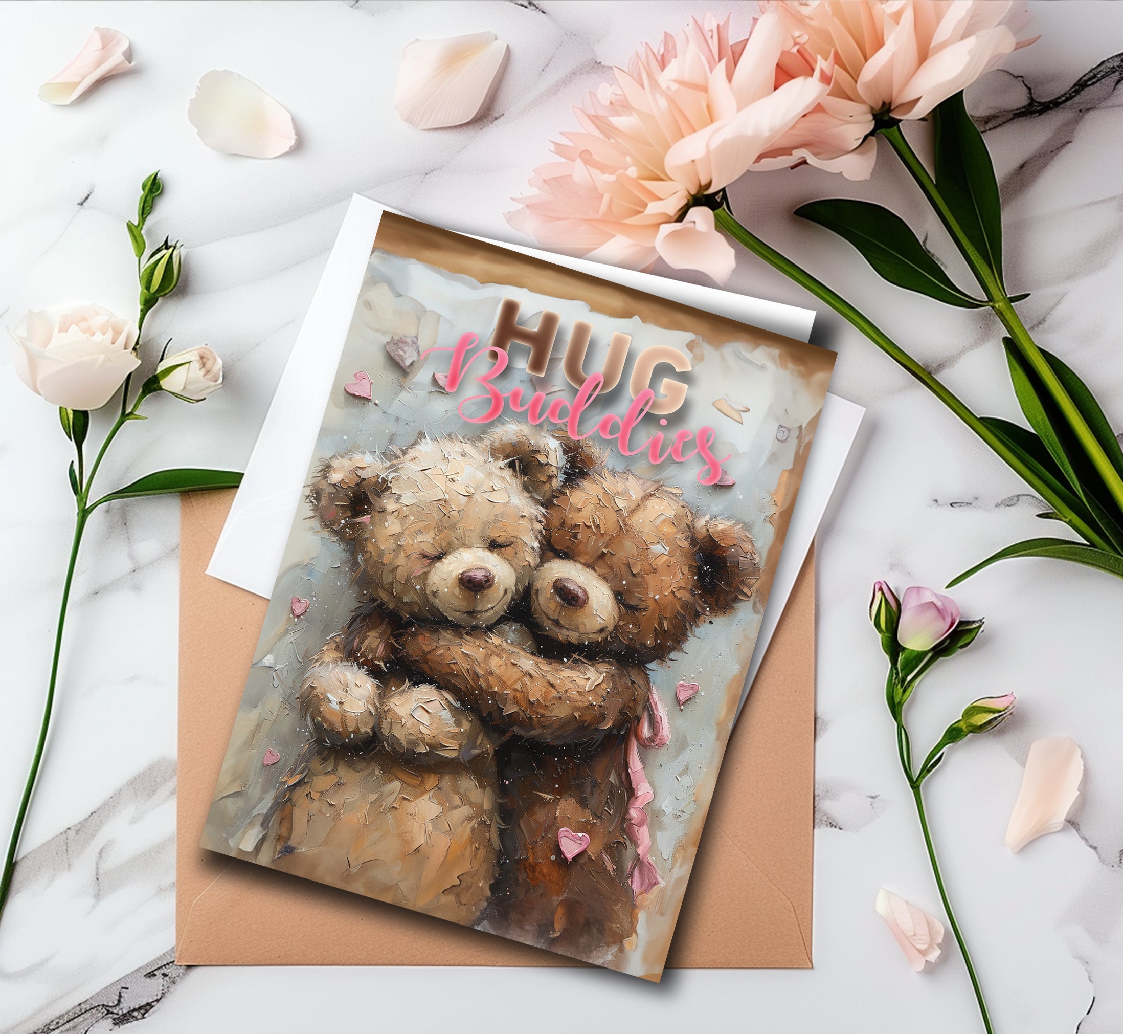 Hug Buddies – Warm and Fuzzy Greeting Card - The Soulful Artists