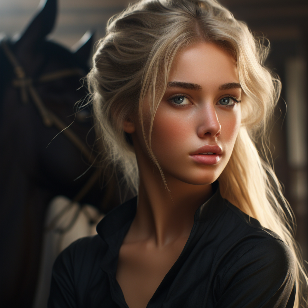 black african american equestrian loving on her horse