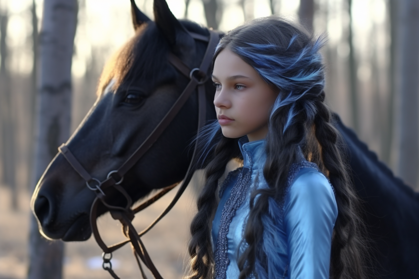Equestrian lady loving on her horse