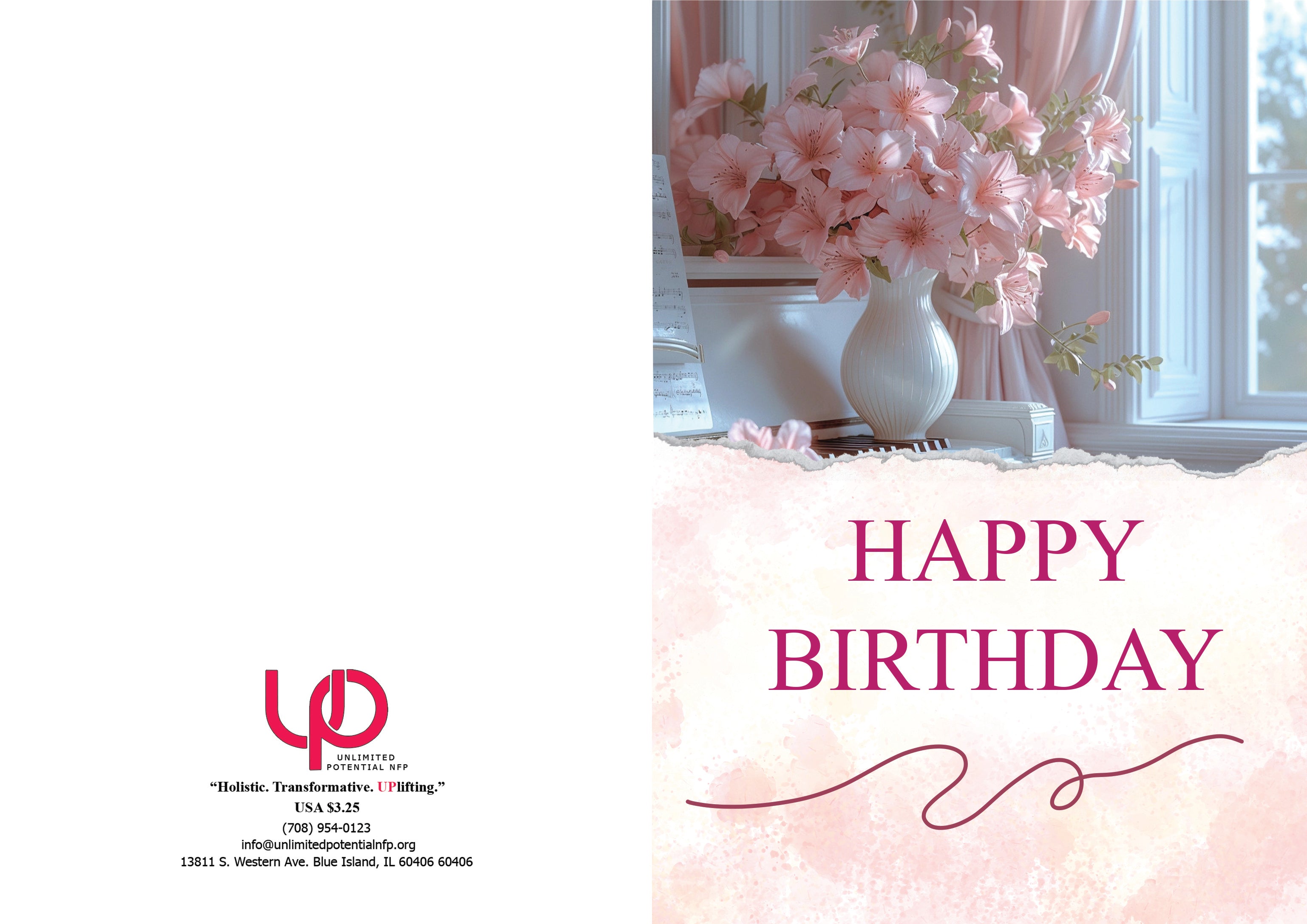 Happy Birthday Flower Vase – Blooming Celebration Card - The Soulful Artists
