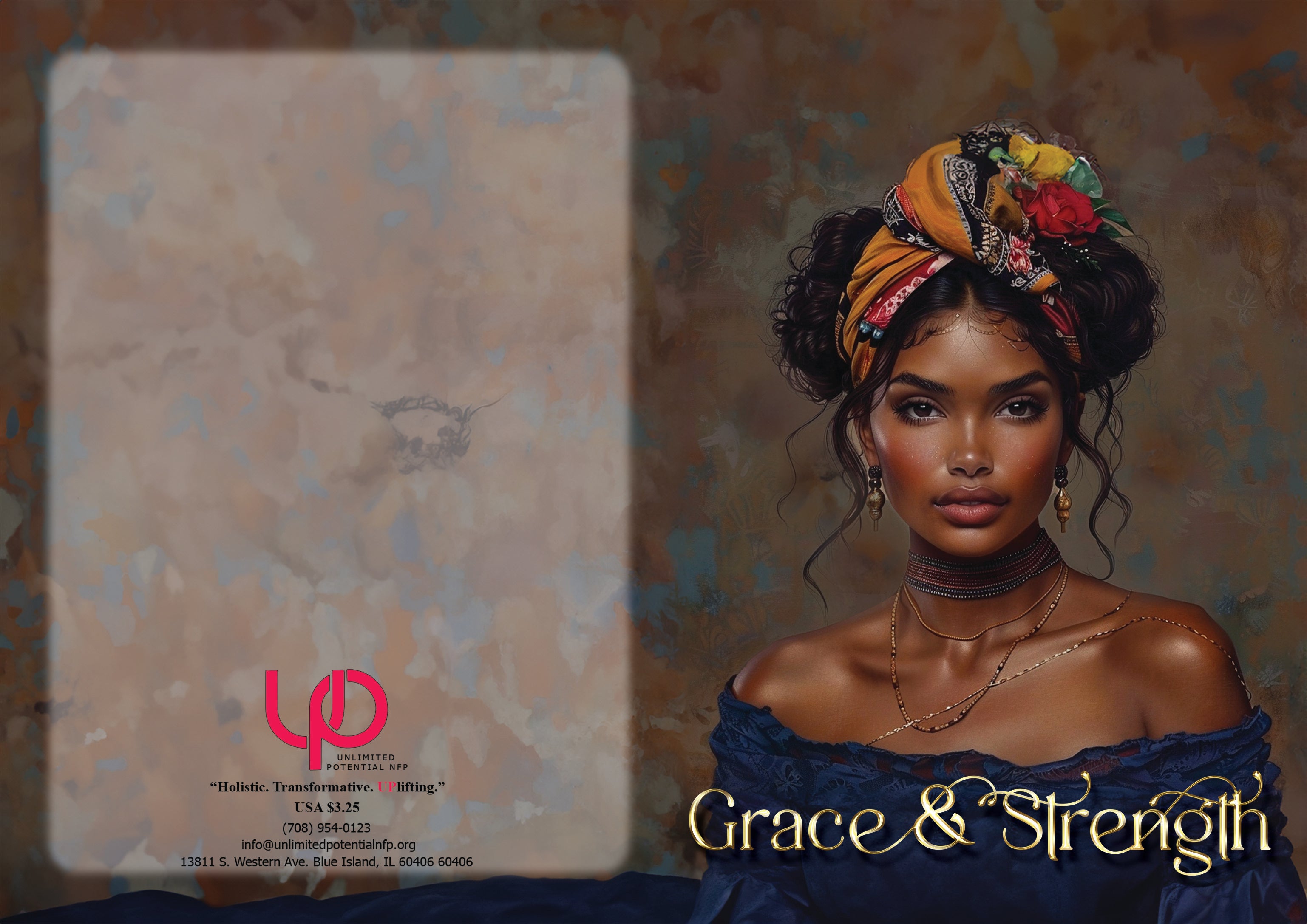 Lady in Blue – Elegant Art Greeting Card - The Soulful Artists