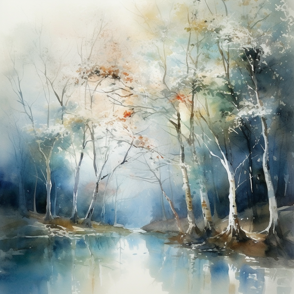 Dreamscapes of Nature: 4-Piece Watercolor Digital Art Bundle