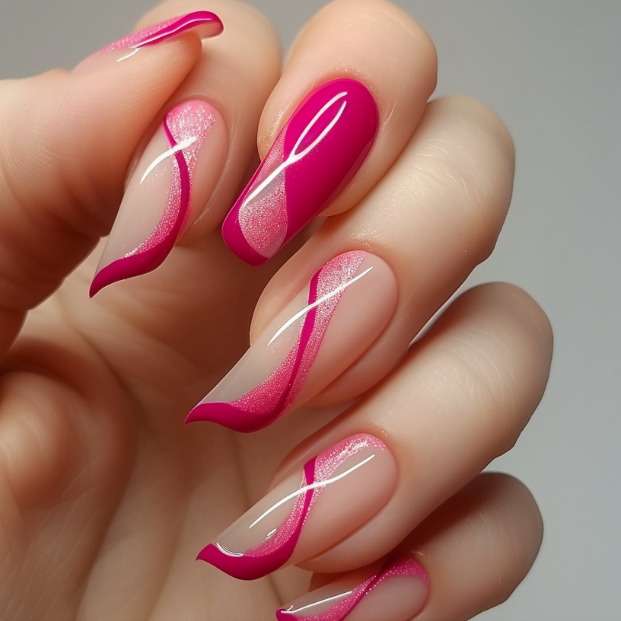 Love pink Tip Nails - The Soulful Artists