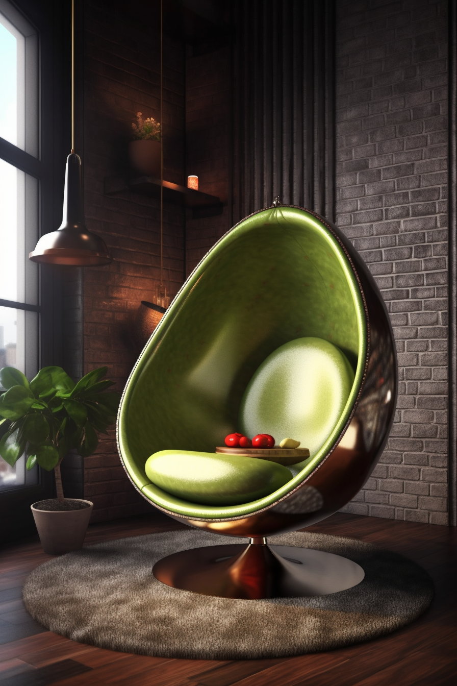 Avocado chair in luxury urban interior detailing Uploa