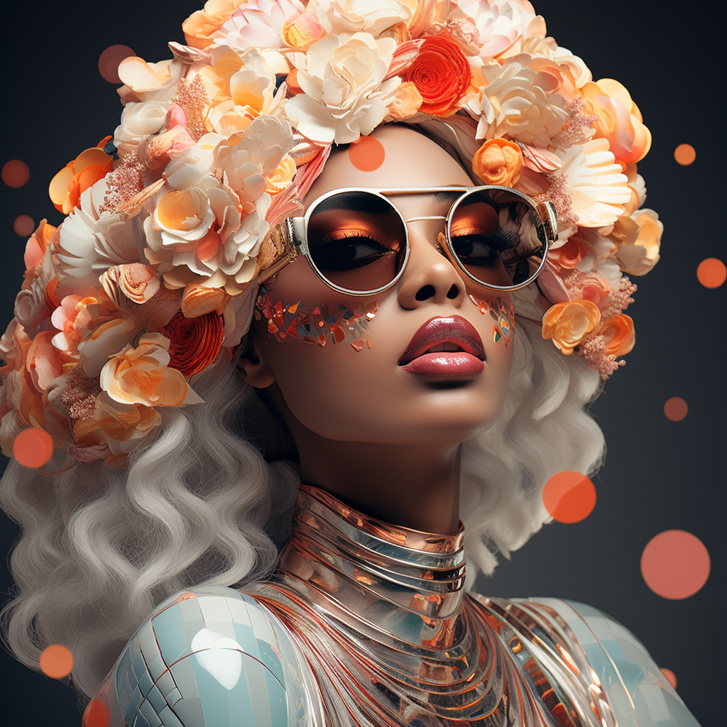 Floral Majesty: The Vibrant Goddess