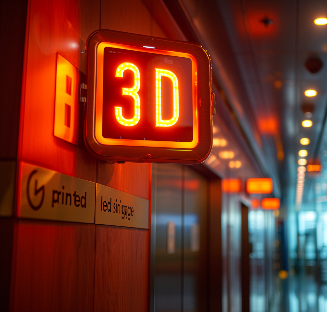 3D printed led signage letter H minimalist Ai art - The Soulful Artists