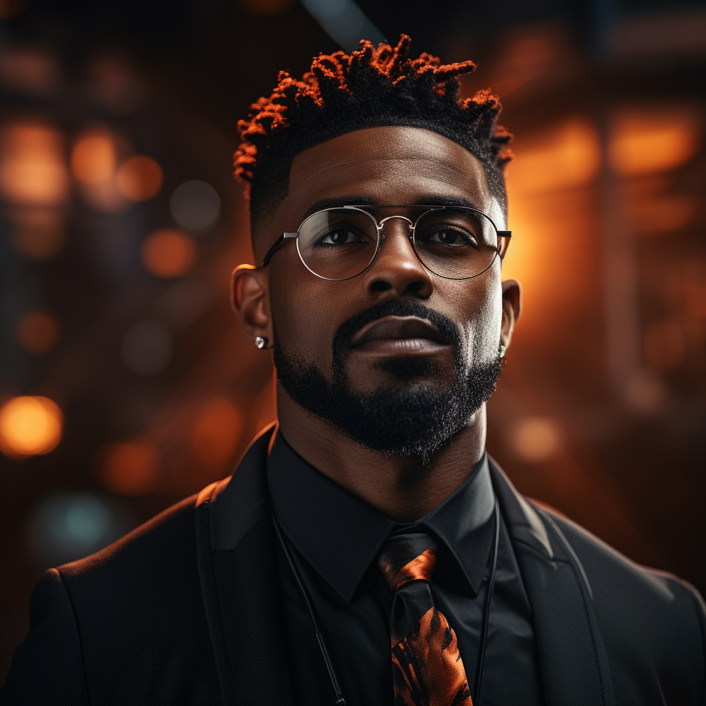 a young handsome black man businessman