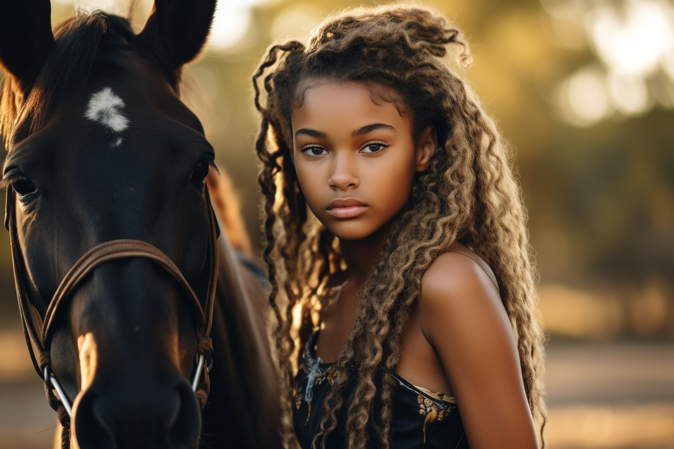 colorful black Haley Berry african american equestrian