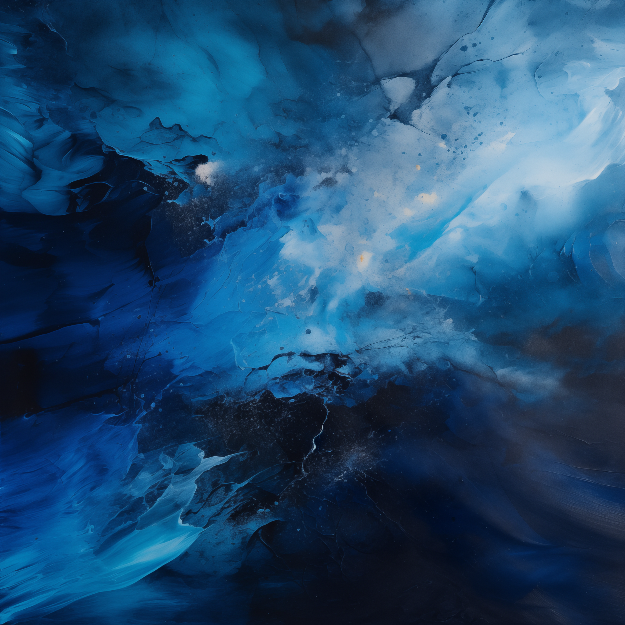 Cosmic Blue Abstract Art - Dreamy Celestial Flow - Digital Download