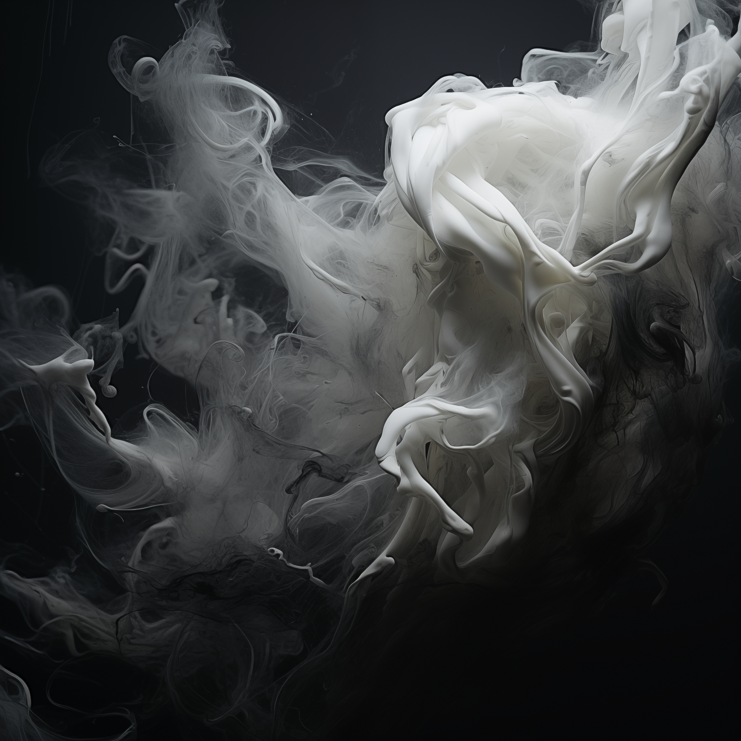 Ethereal Whispers - A Dance of Smoke and Light