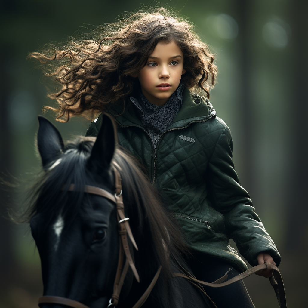 modern clothing equestrian on horse