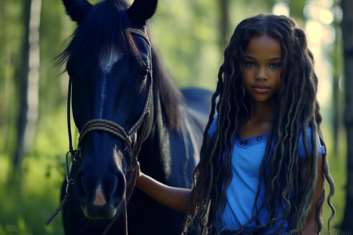 Equestrian lady loving on her horse