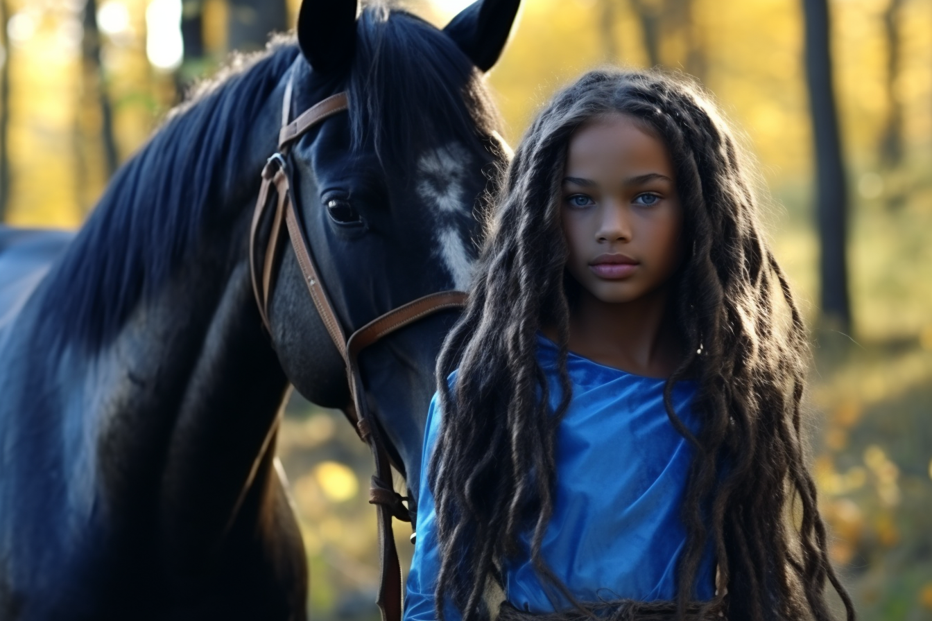 Equestrian lady loving on her horse