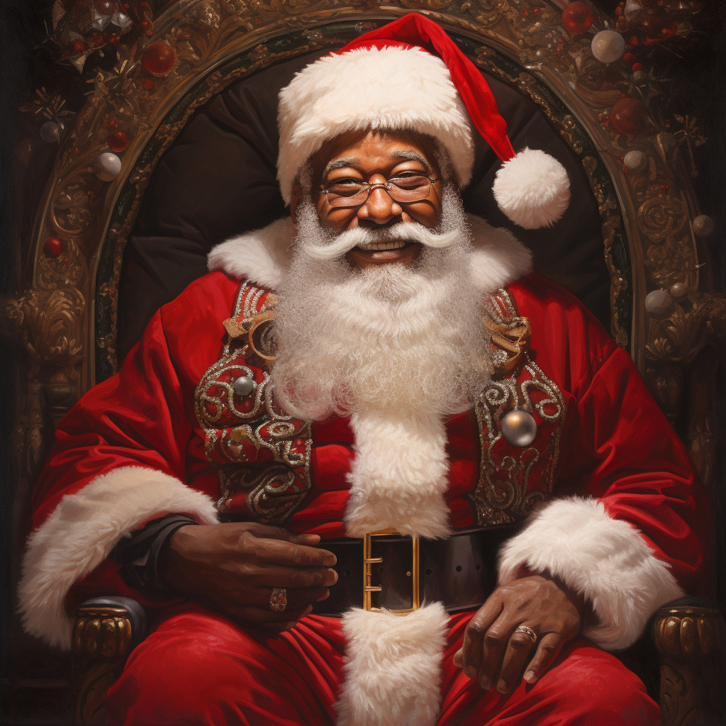 Grand and Joyful Santa Claus Portrait - Digital Art Celebration