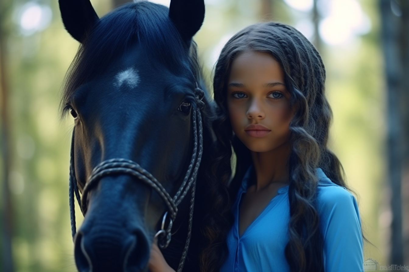 Equestrian lady loving on her horse