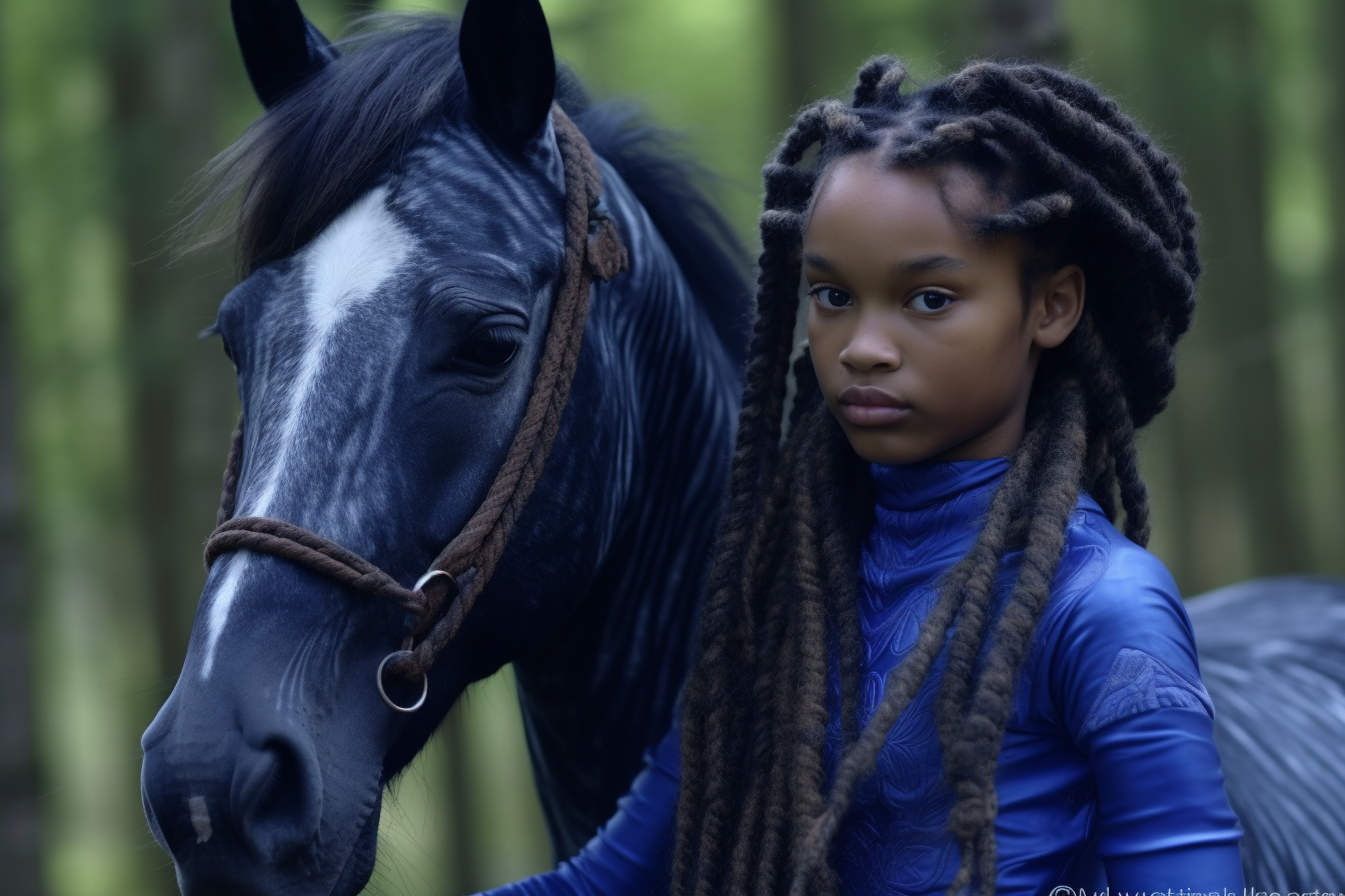 Equestrian lady loving on her horse
