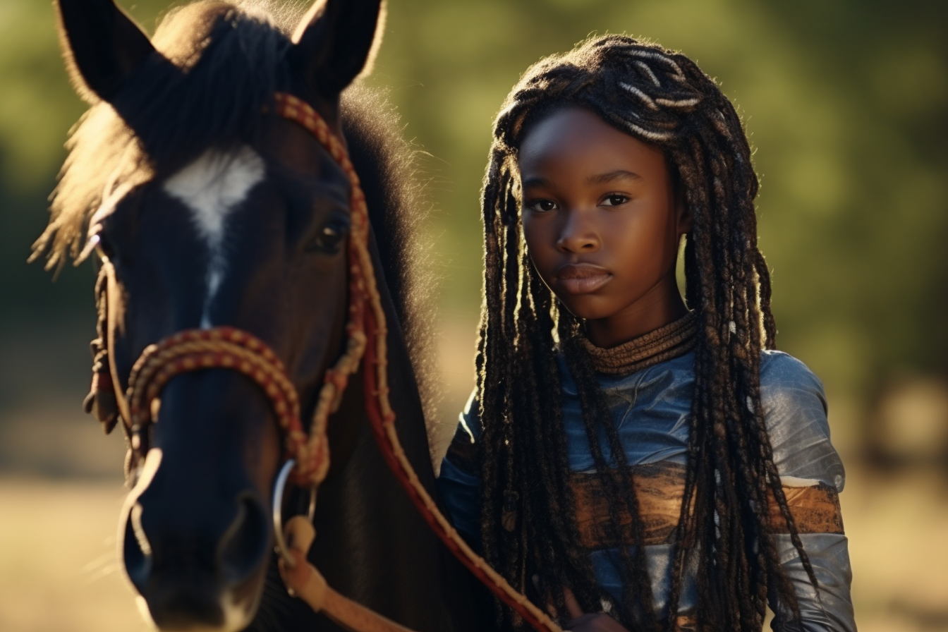 Equestrian lady loving on her horse