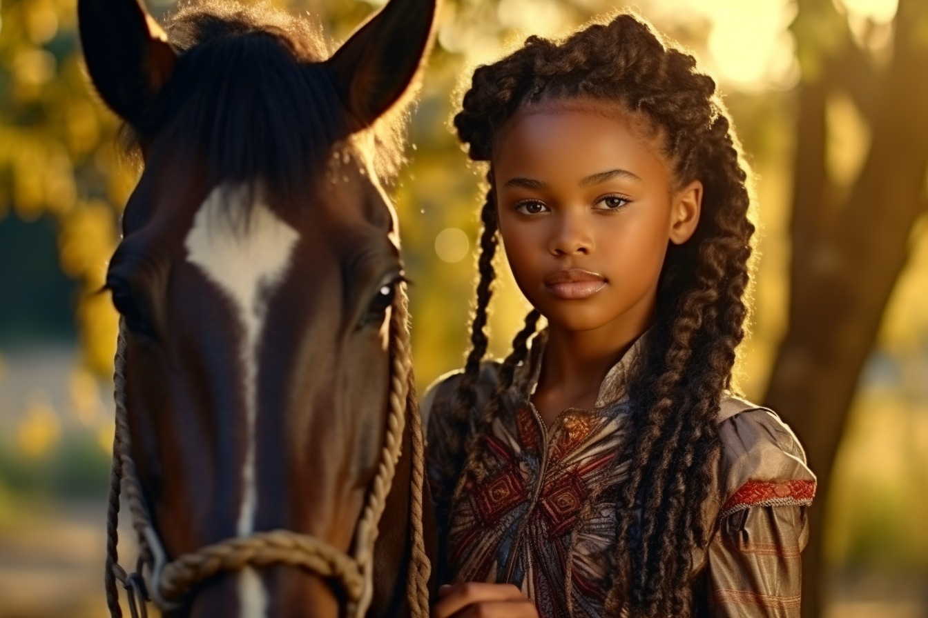 Equestrian lady loving on her horse