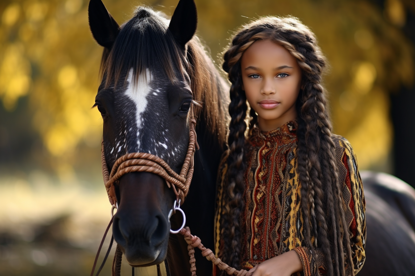 Equestrian lady loving on her horse
