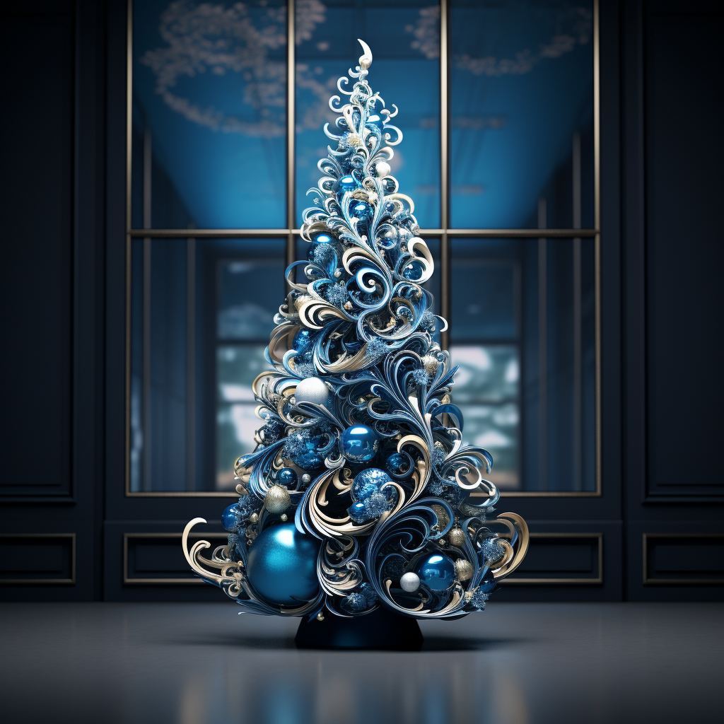 Elegance in Blue: A Modern Christmas Tree