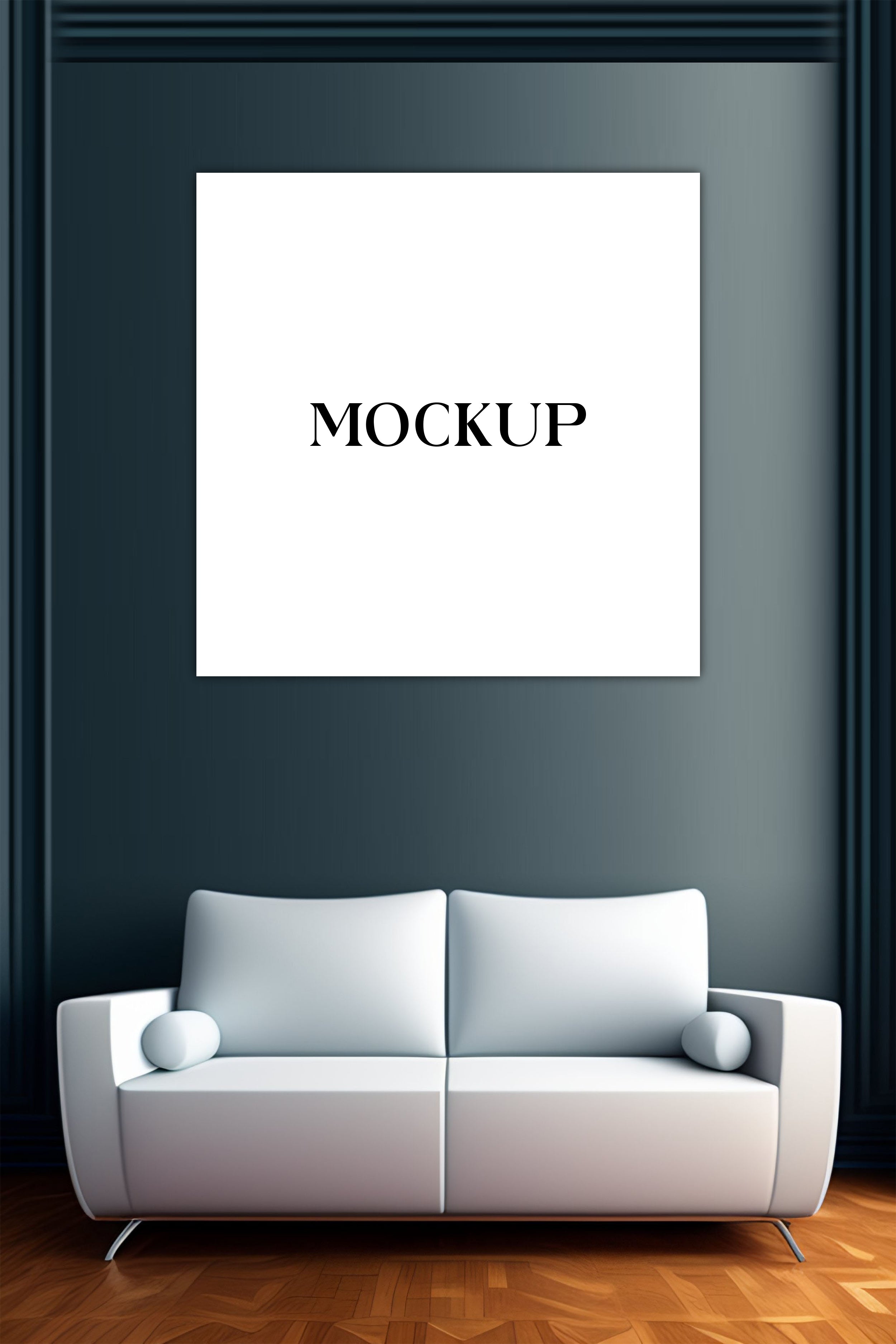 Modern Minimalist Living Room Art Mockup with Large Canvas Set of 50