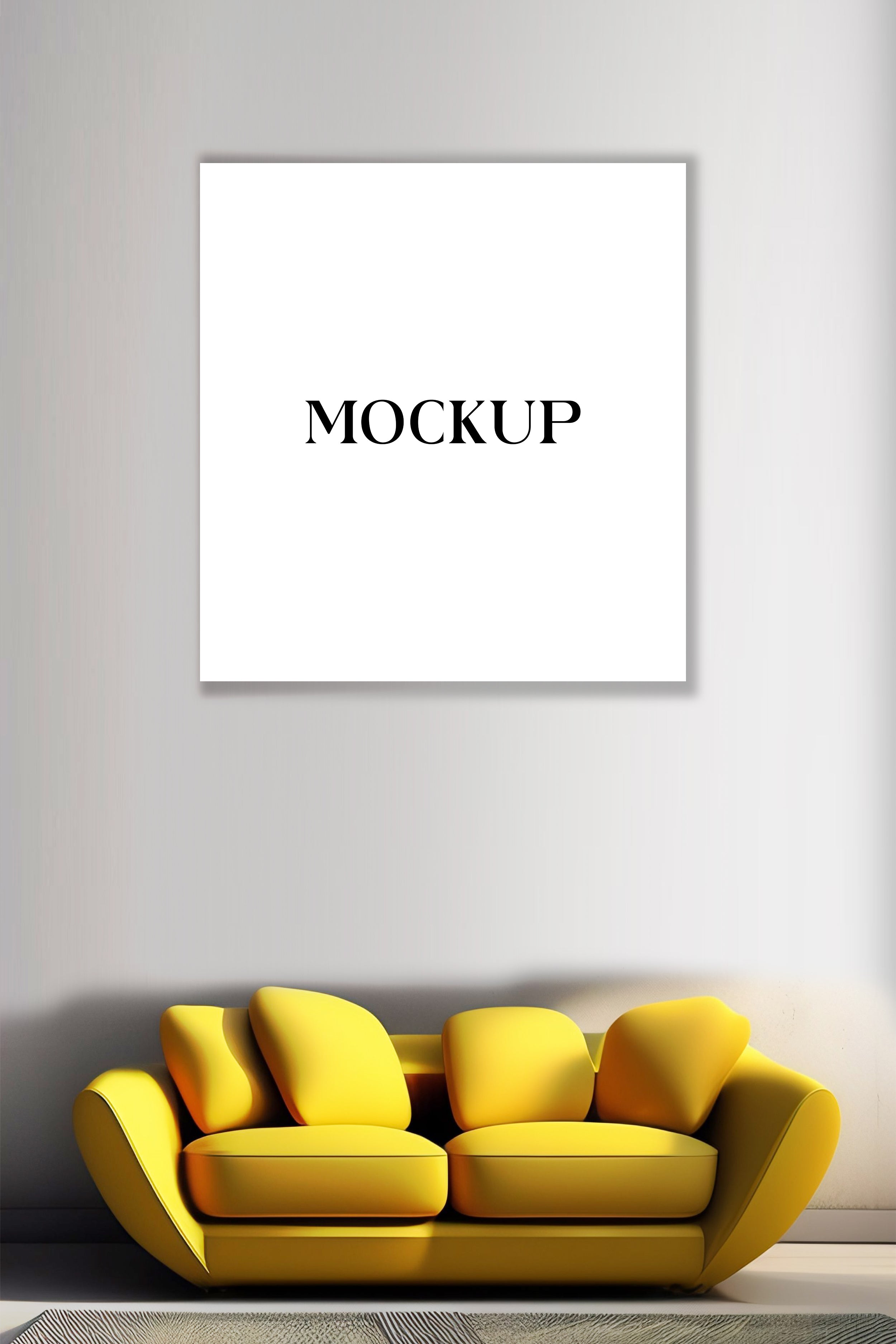 Modern Minimalist Living Room Art Mockup with Large Canvas Set of 50