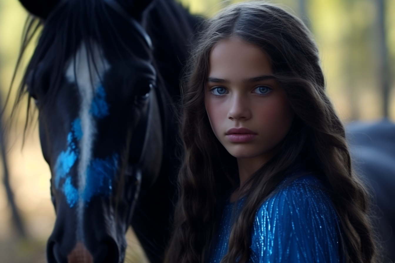 Equestrian lady loving on her horse