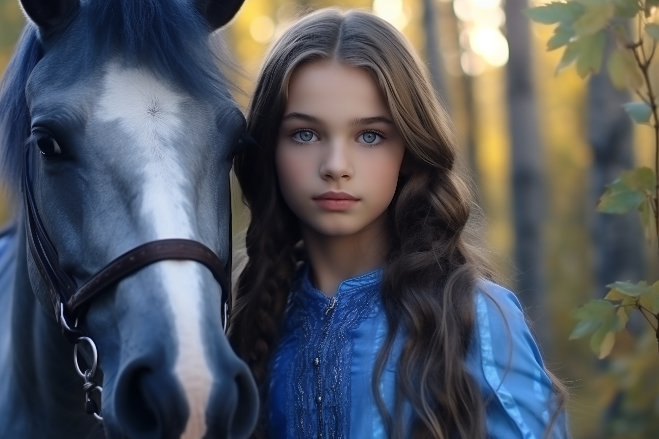 Equestrian lady loving on her horse