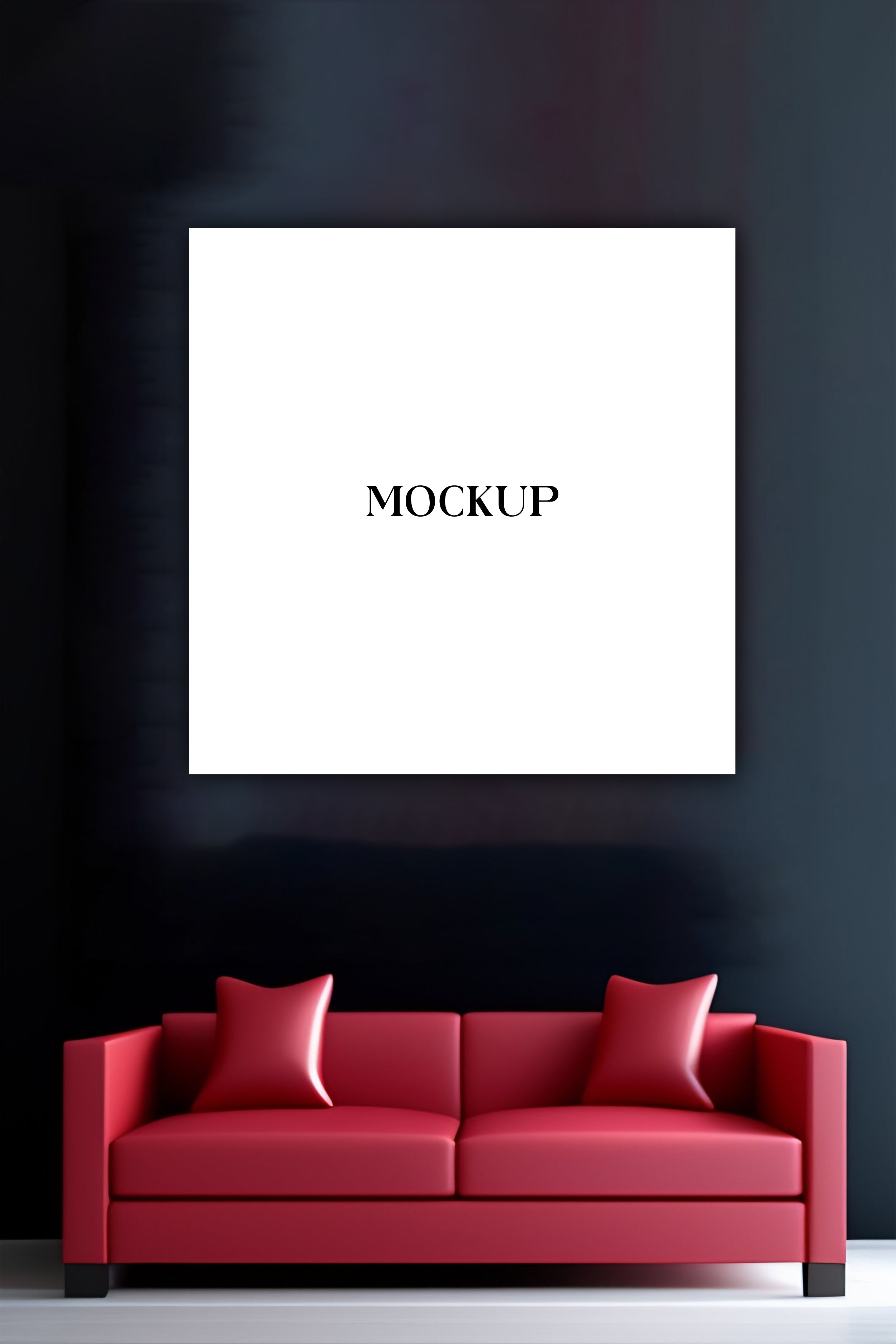 Modern Minimalist Living Room Art Mockup with Large Canvas Set of 50