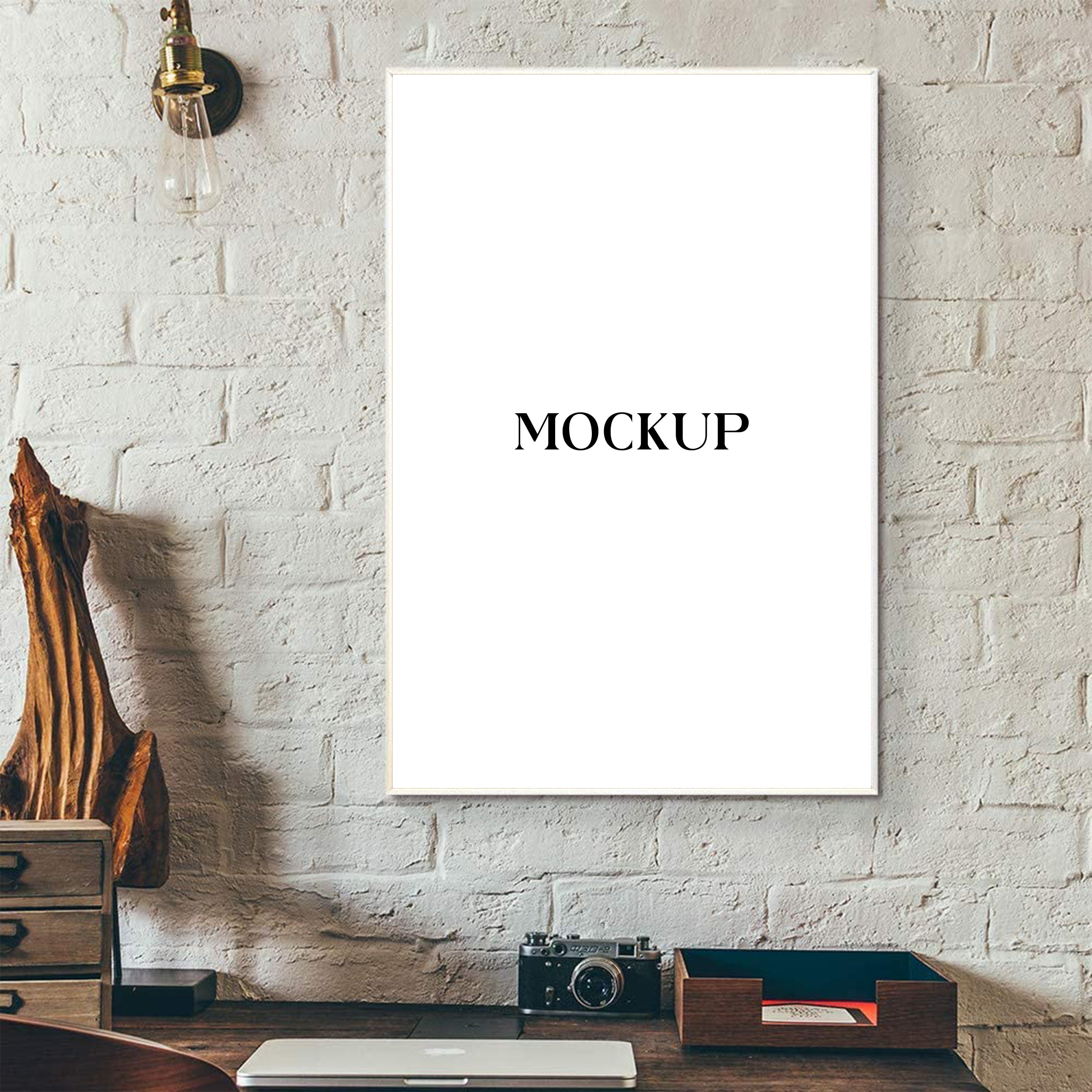 Modern Minimalist Living Room Art Mockup with Large Canvas Set of 50