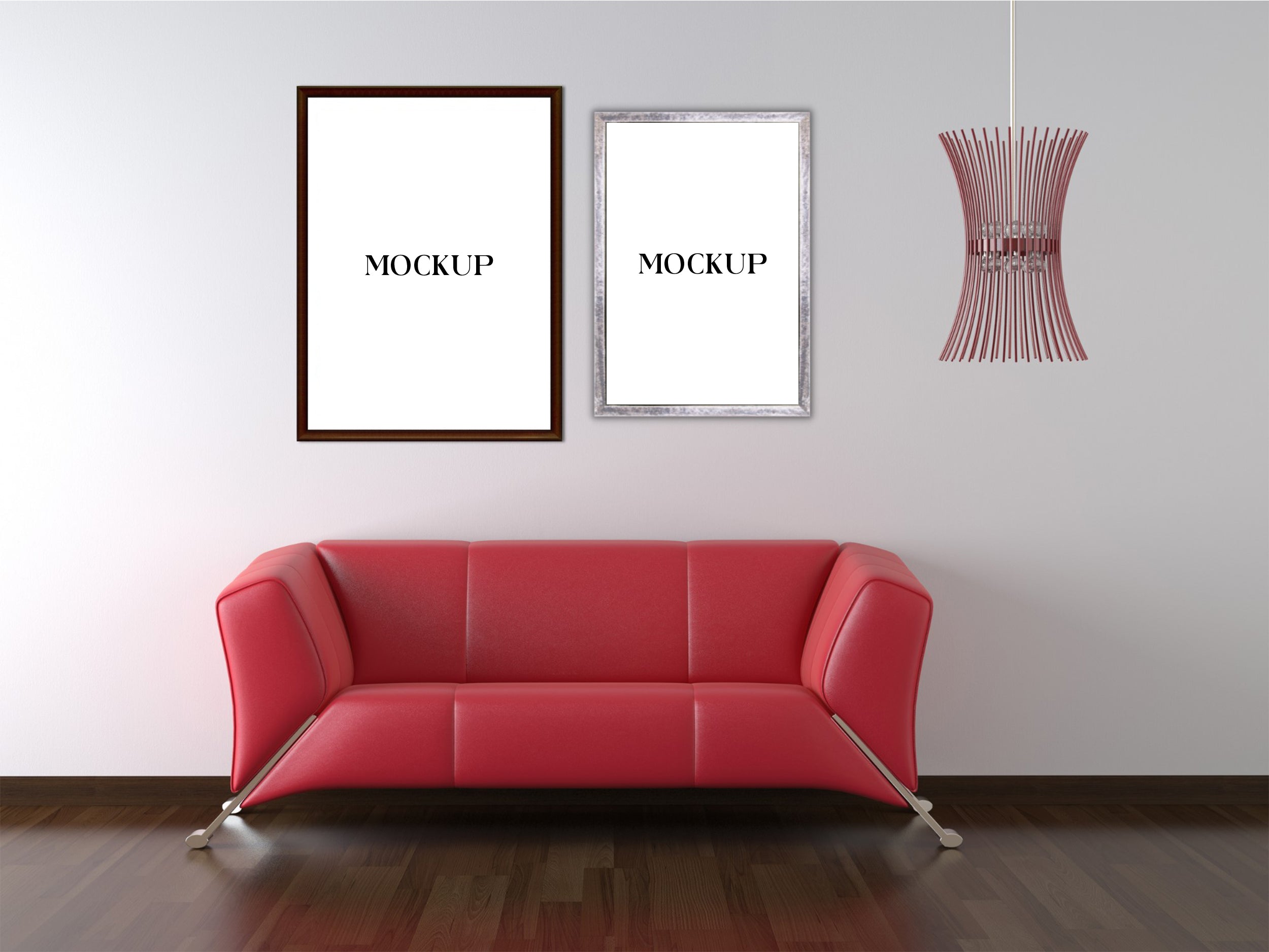 Modern Minimalist Living Room Art Mockup with Large Canvas Set of 50