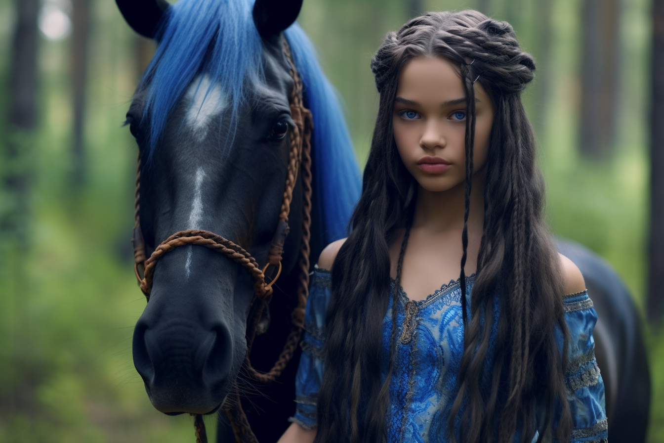 Equestrian lady loving on her horse