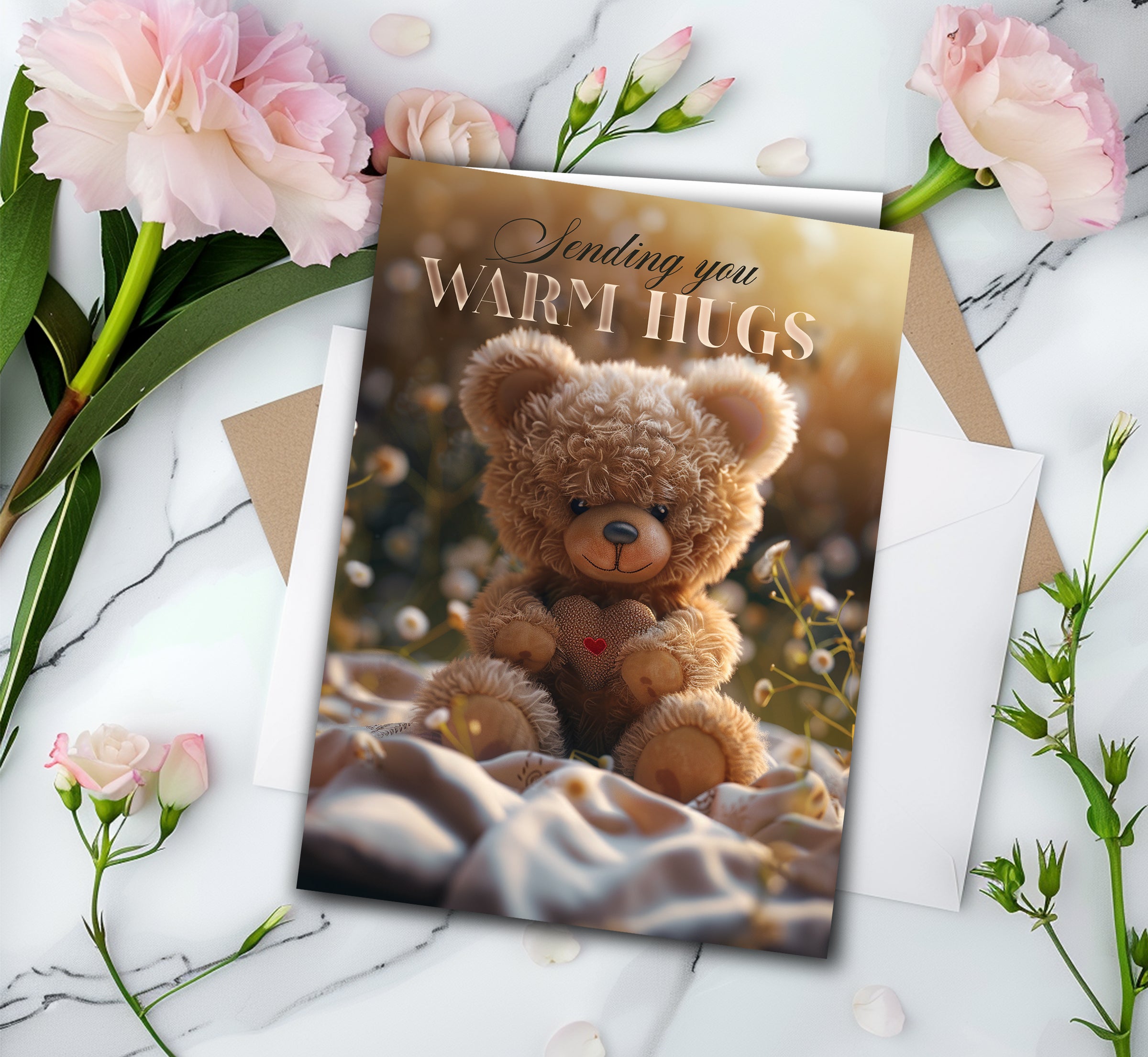 Sending You Warm Hugs – Heartfelt Greeting Card