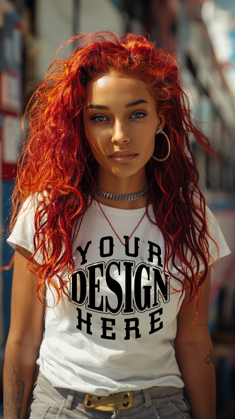 Urban Rebel T-Shirt Art Print with Customizable Design Area