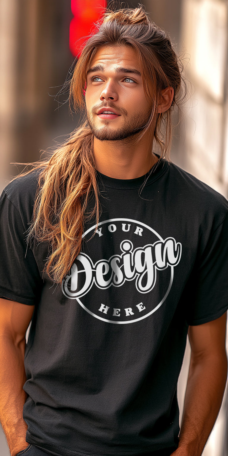 Street Style T-Shirt Art Print with Customizable Design Zone