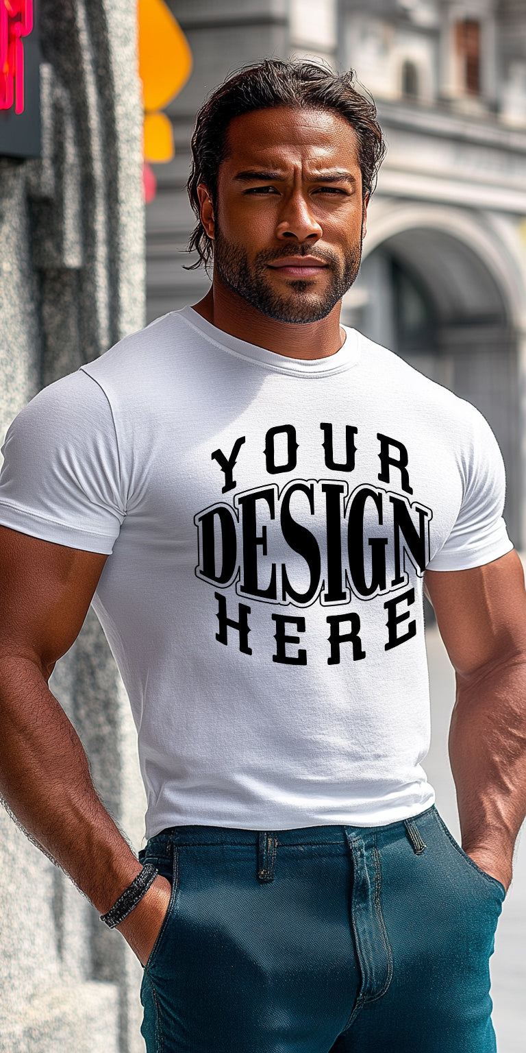 Urban Strength T-Shirt Art Print with Customizable Design Space