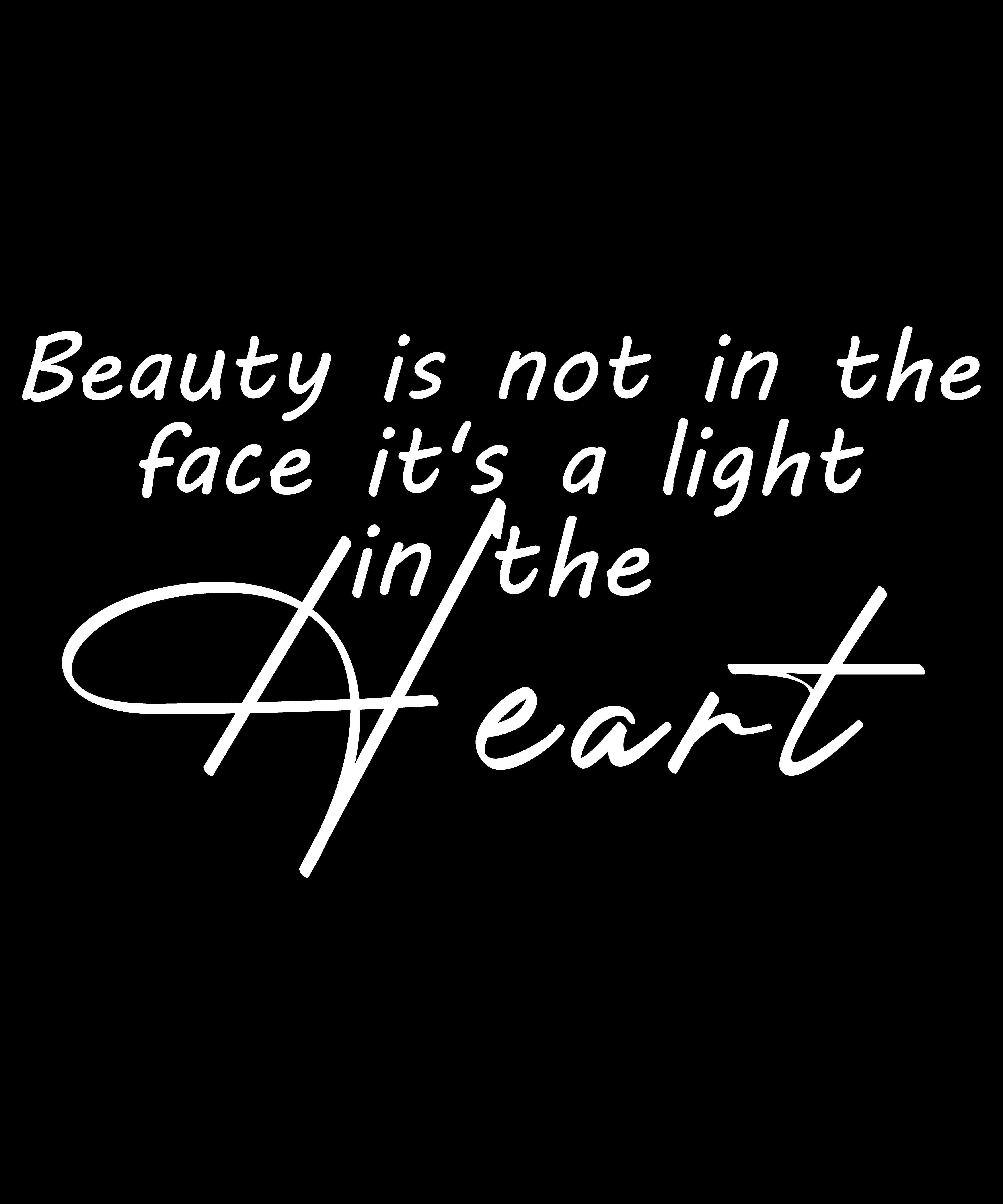 Beauty is a Light in the Heart" Inspirational T-Shirt Design Digital Download