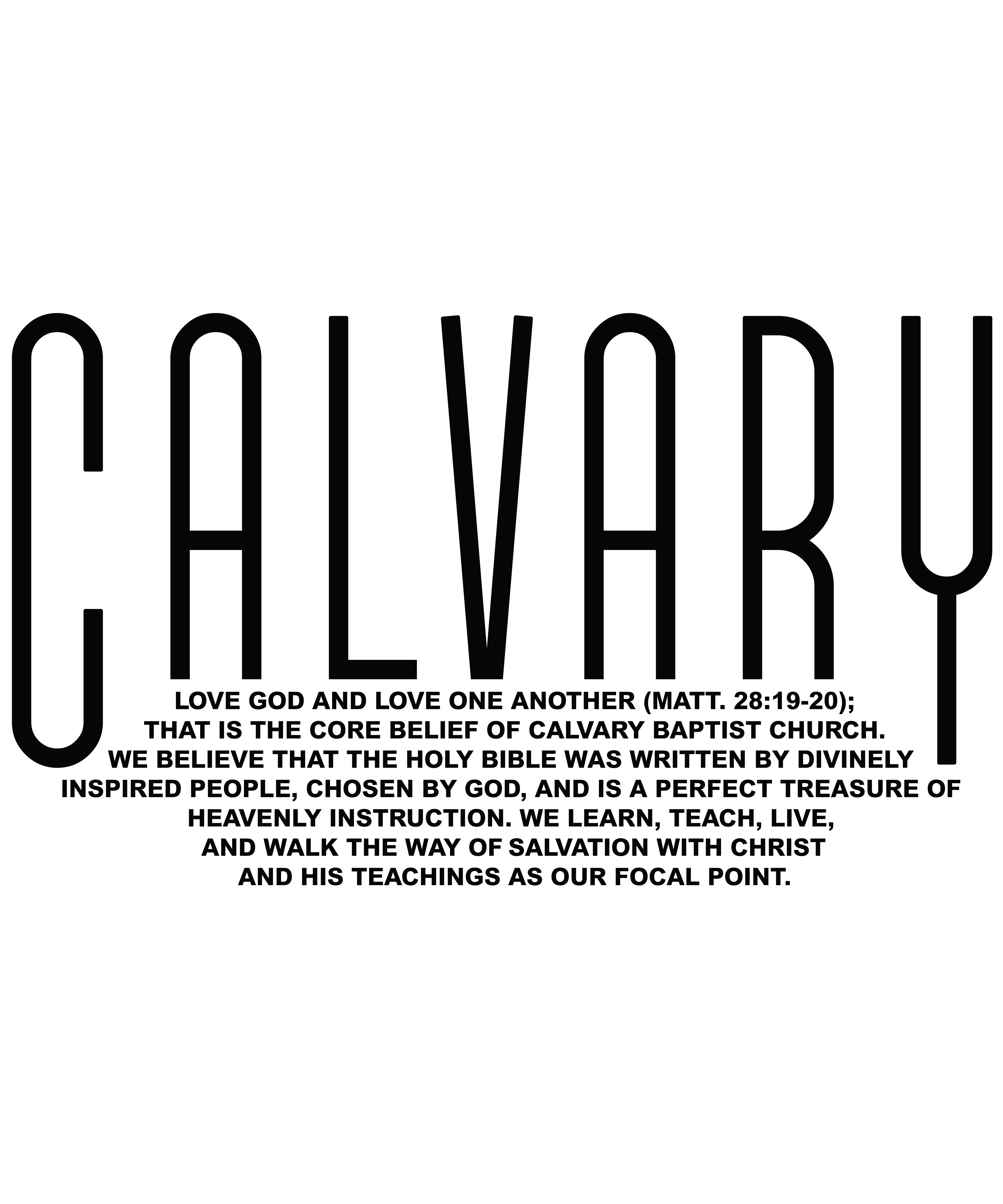 Calvary Church Core Belief T-Shirt Design" Digital Download