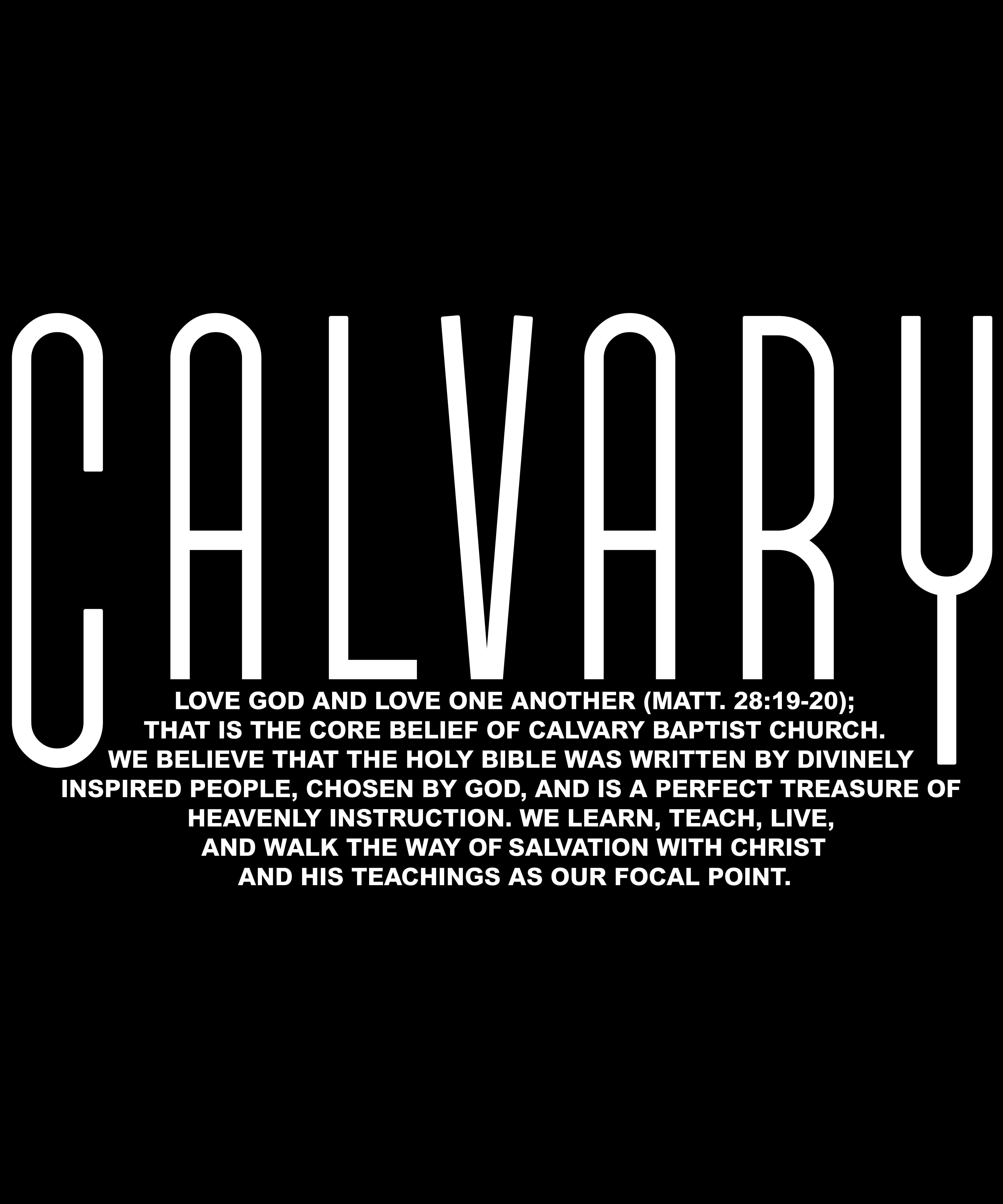 Calvary Church Core Belief T-Shirt Design" Digital Download