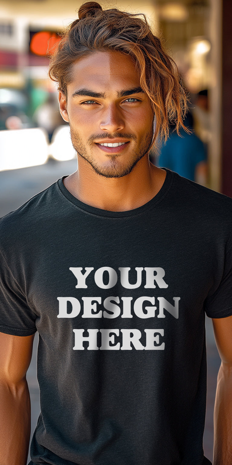 Casual Urban T-Shirt Art Print with Customizable Design Area