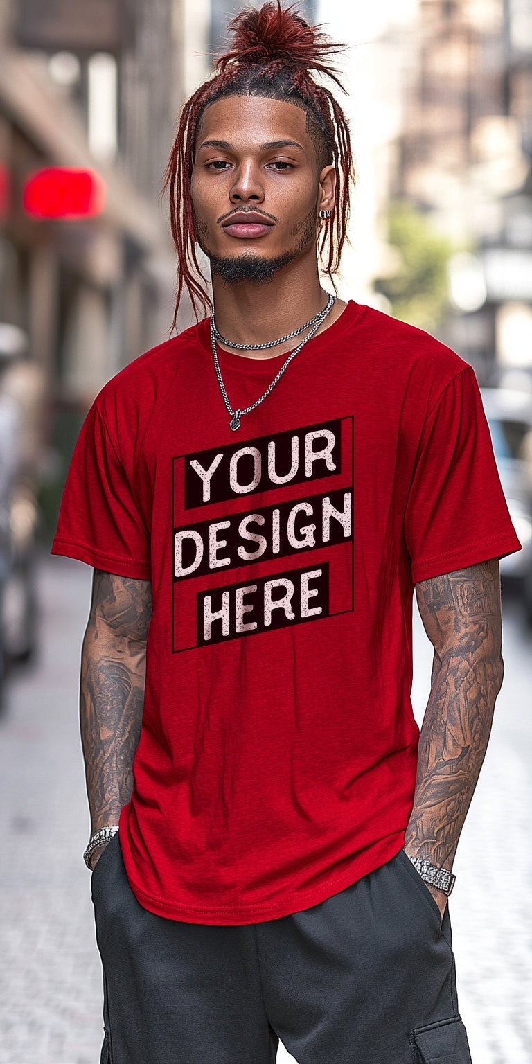 Urban Style T-Shirt Art Print with Customizable Design Zone