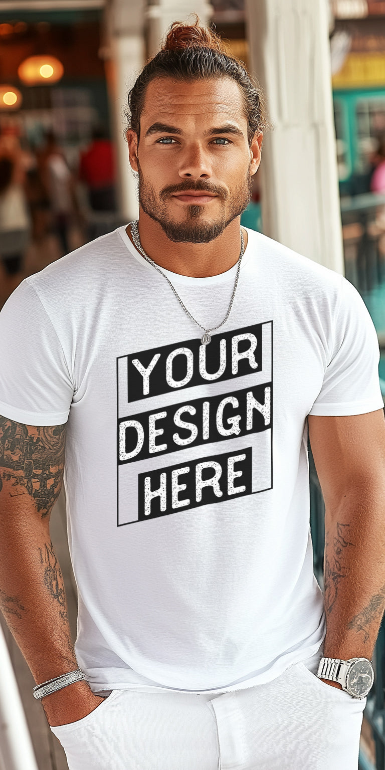 Bold Contrast T-Shirt Art Print with Customizable Design