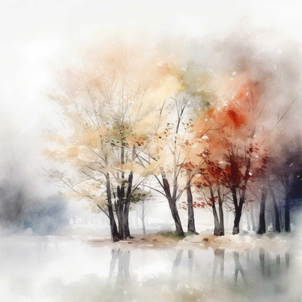 Dreamscapes of Nature: 4-Piece Watercolor Digital Art Bundle