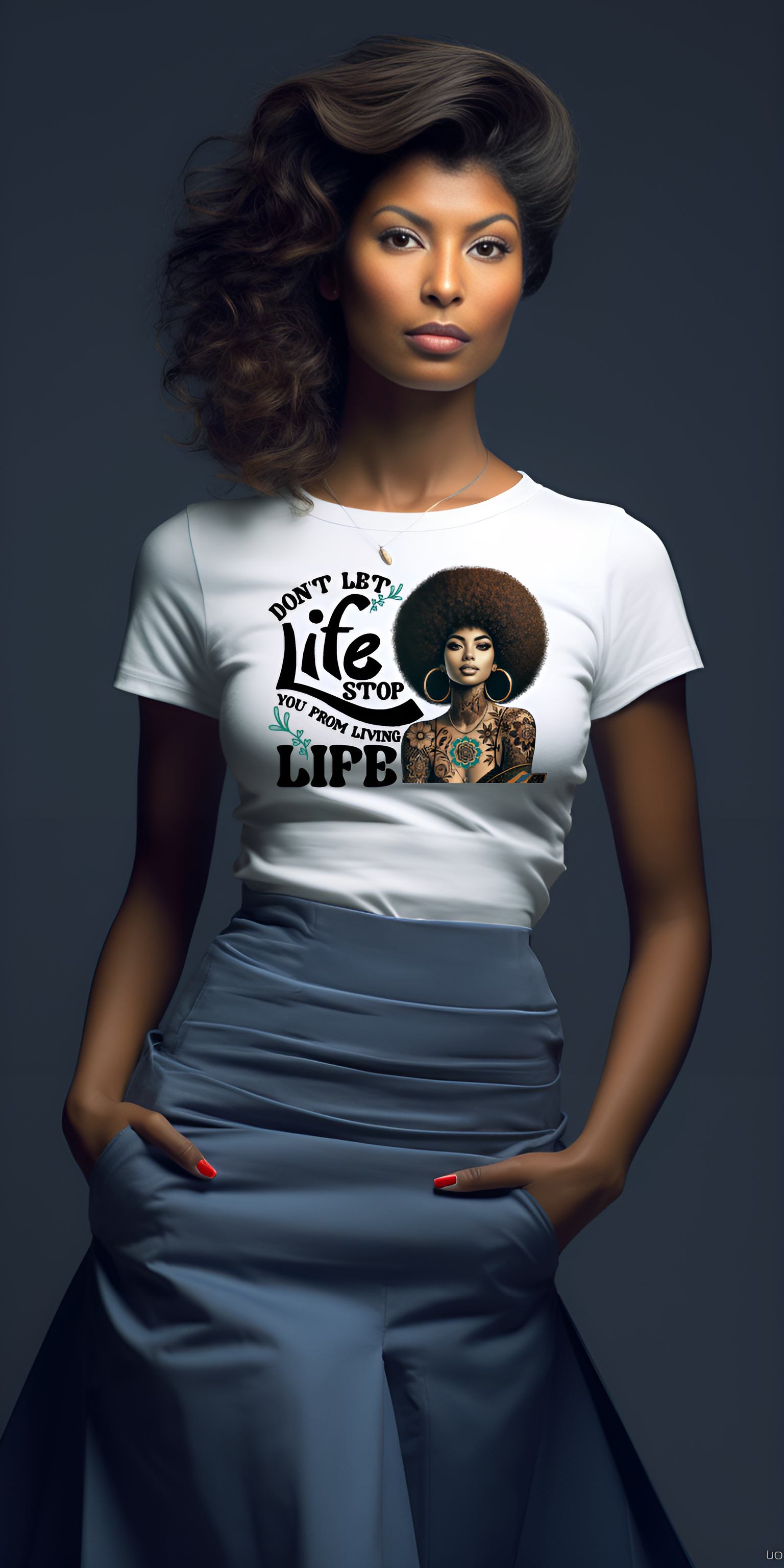 Empowered Life – Inspirational Afro Art for Custom Apparel