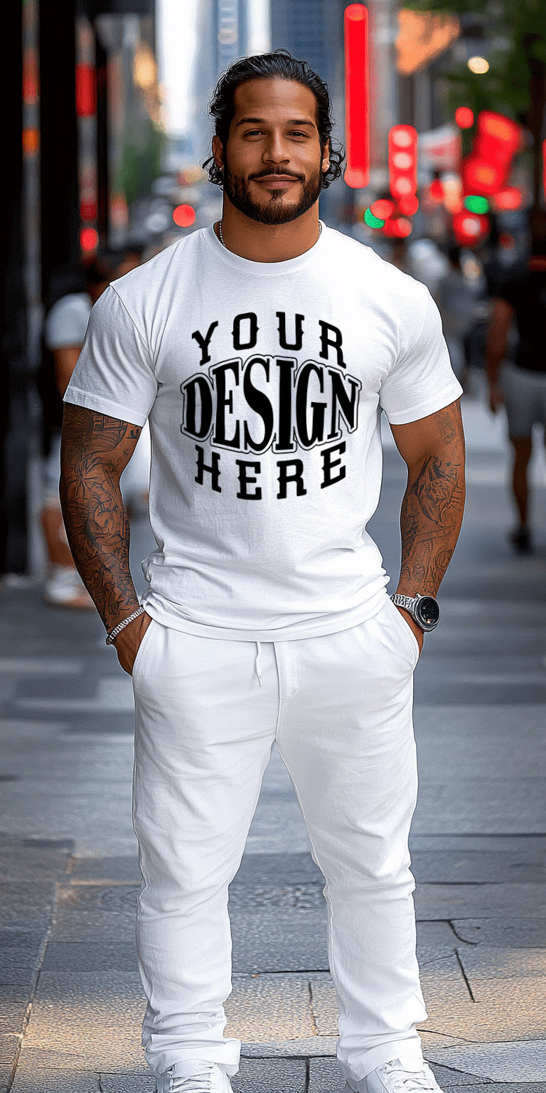 Stylish T-Shirt Art Print with Customizable Design Area