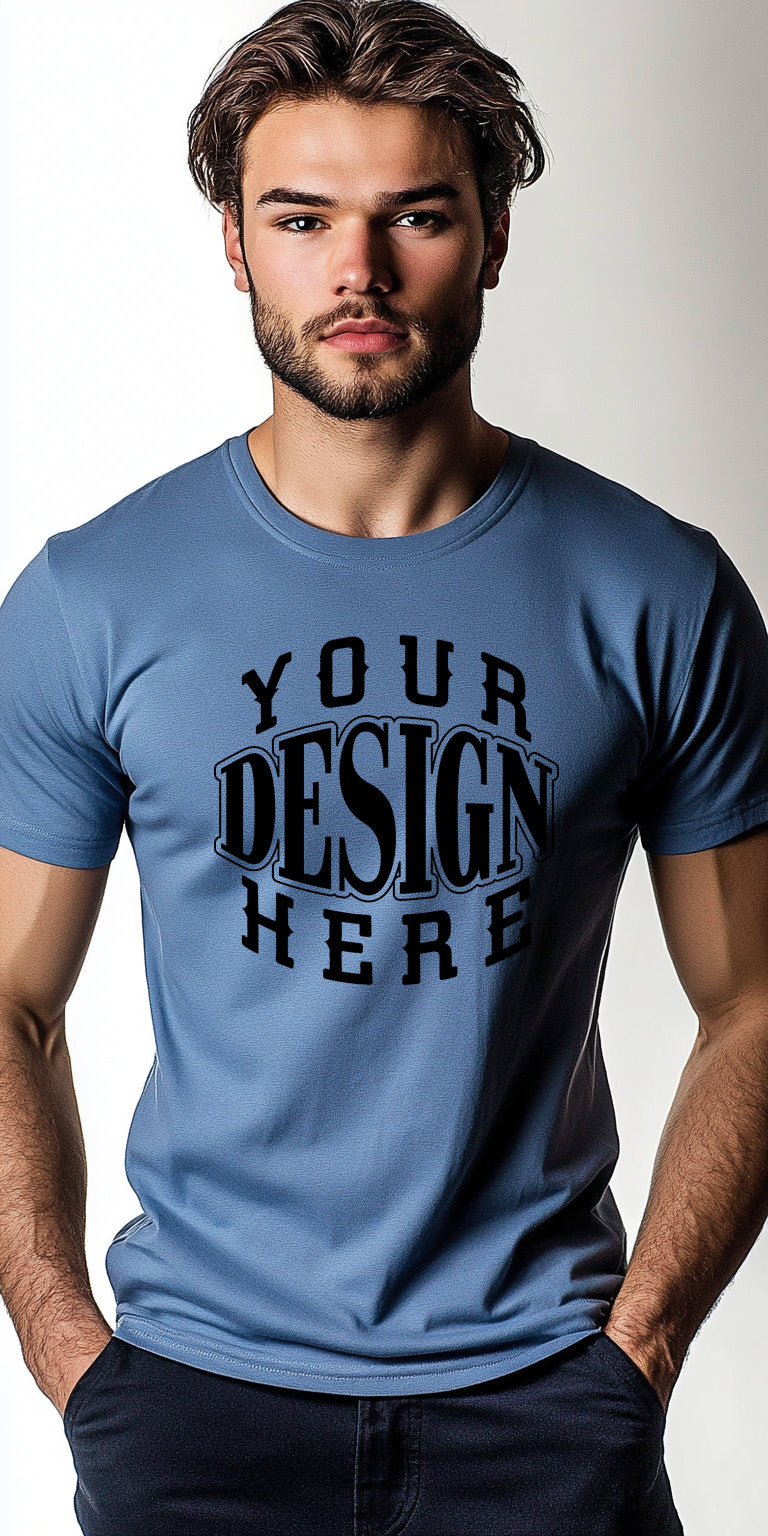 Blue T-Shirt with Customizable Design