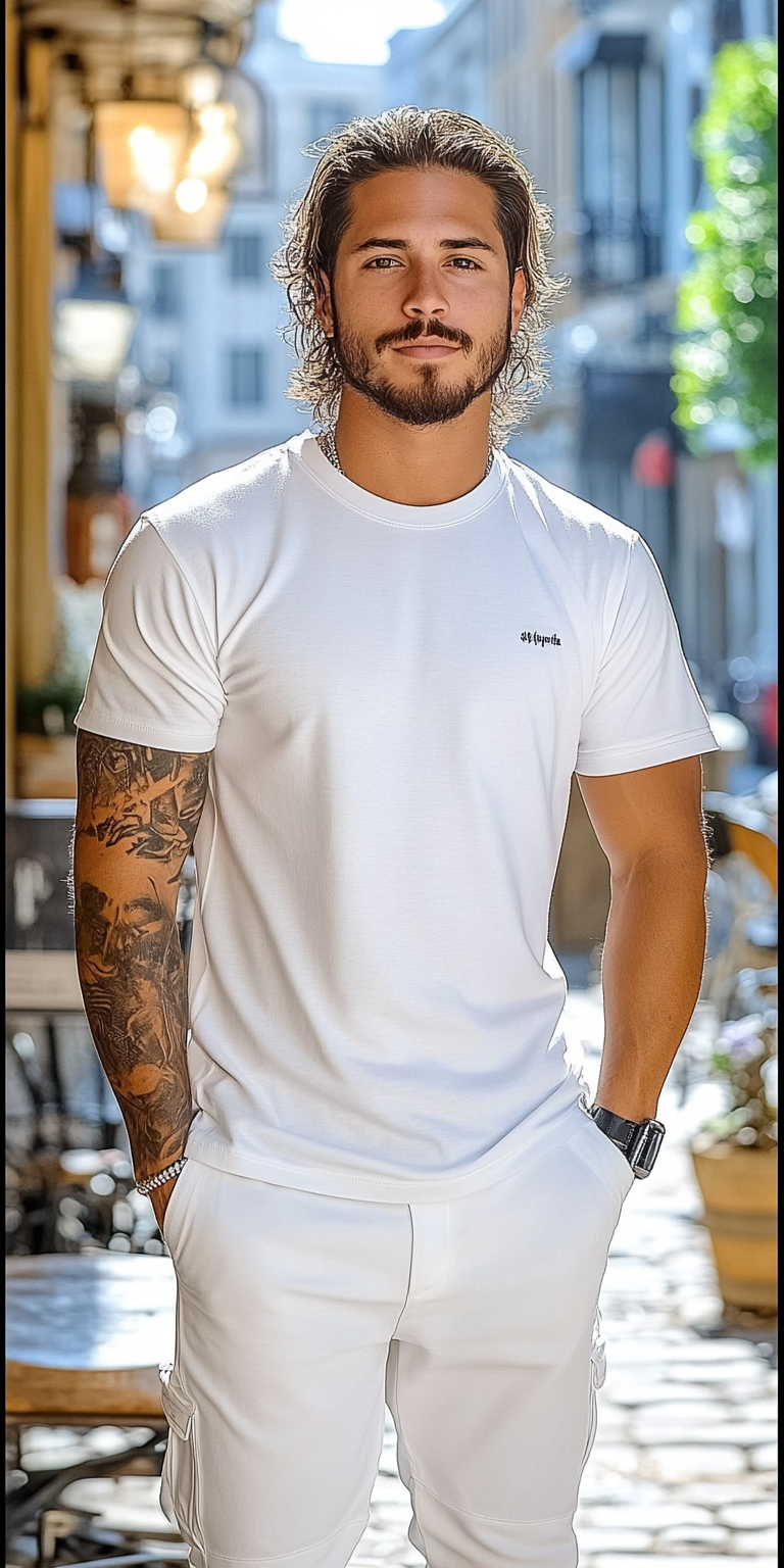 Urban White T-Shirt Mockup with Customizable Design Area