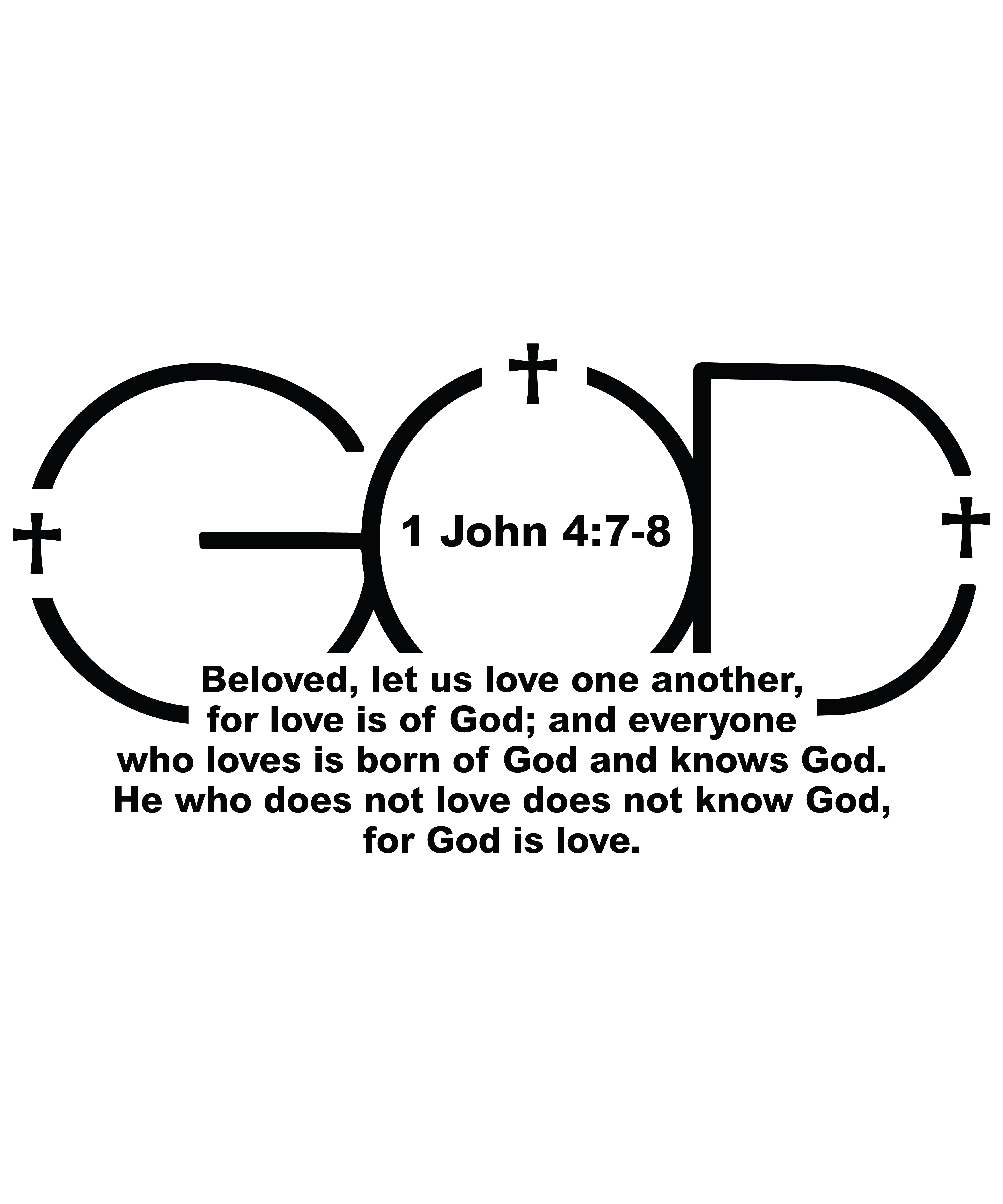 God is Love – 1 John 4:7-8 Bible Verse T-Shirt Design" Digital Download