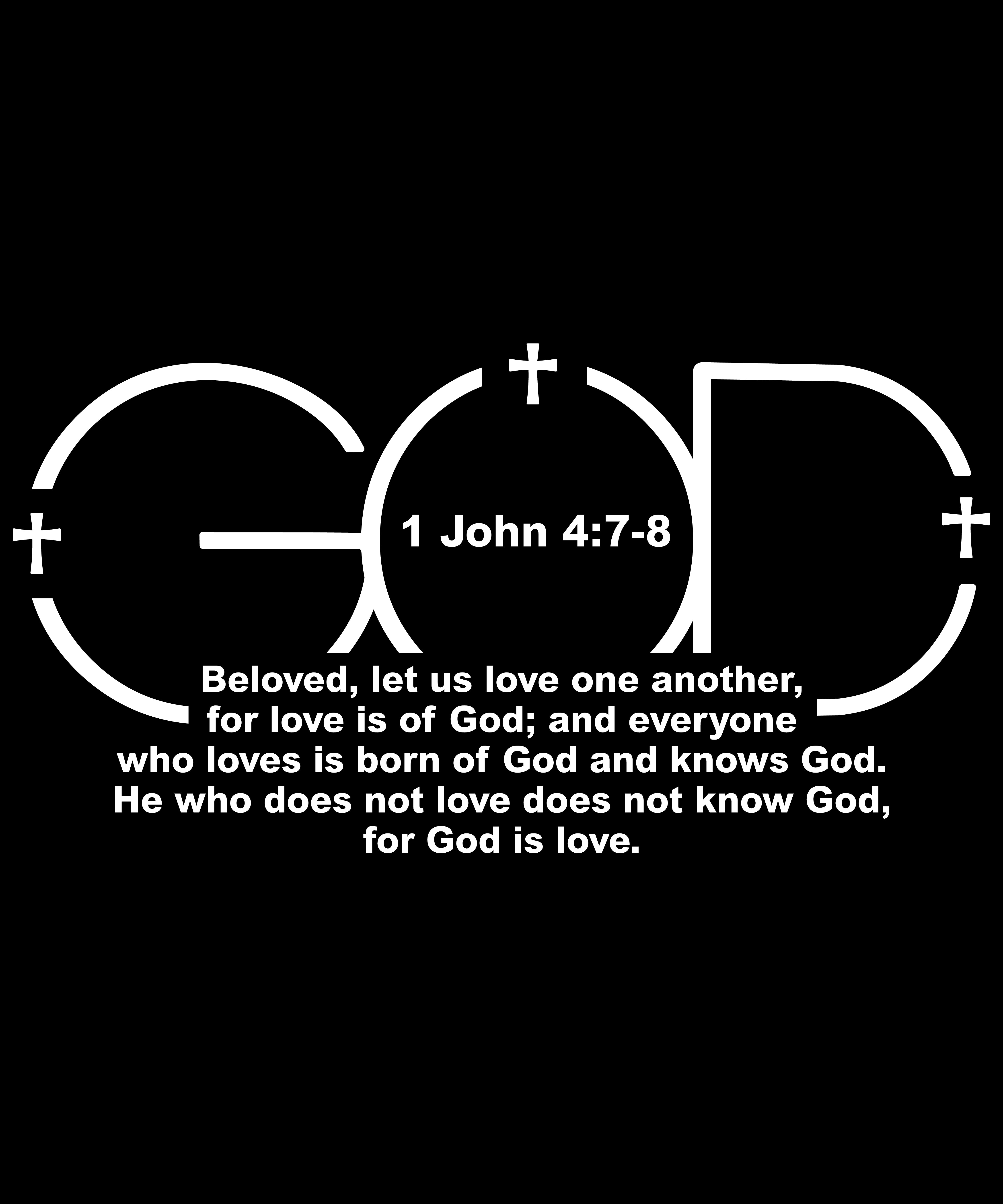 God is Love – 1 John 4:7-8 Bible Verse T-Shirt Design" Digital Download