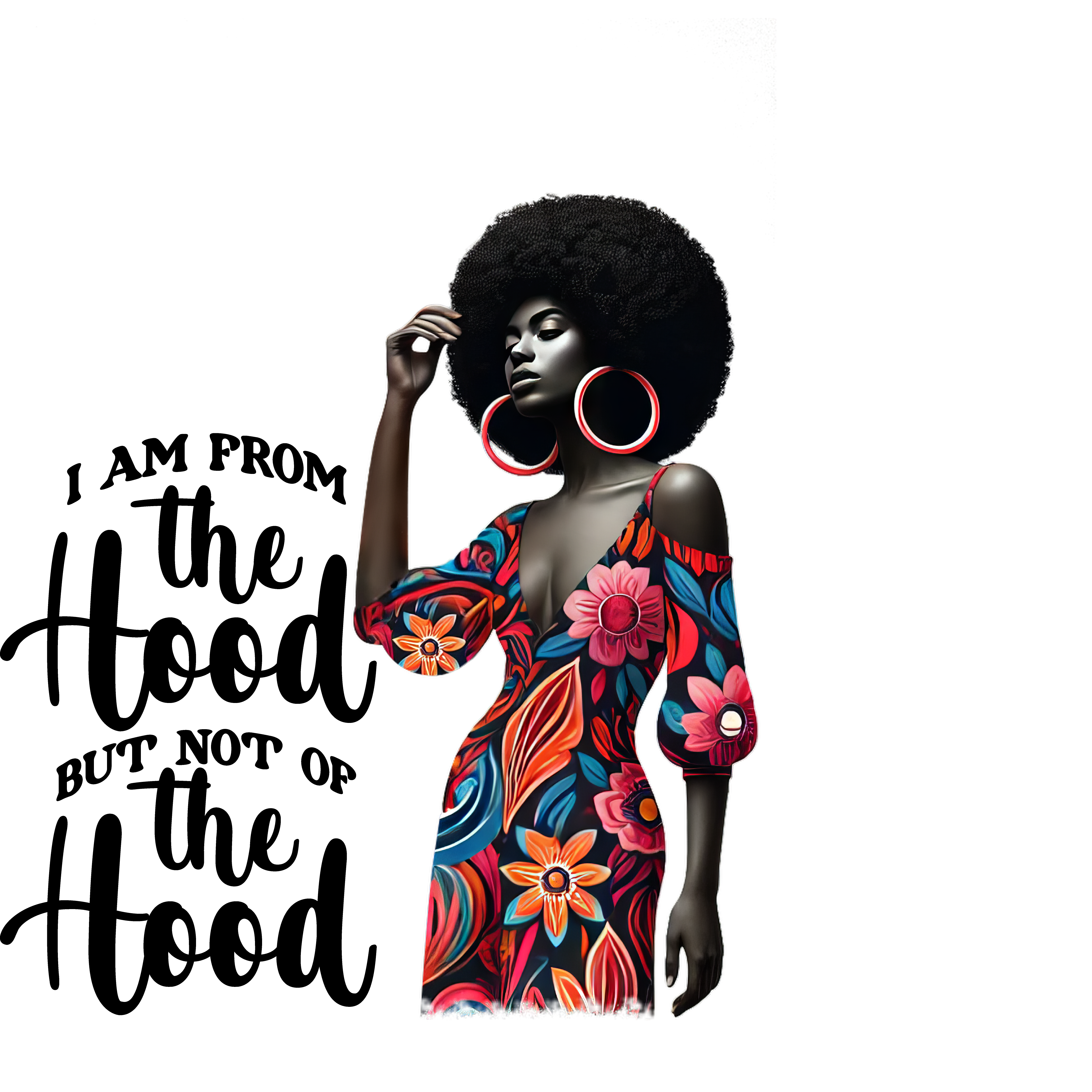 From the Hood – Bold Afro Art for Custom Apparel